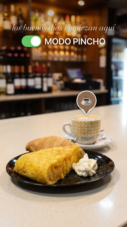 Historia de San Jaime: pincho de tortilla y café en la barra, «Modo pincho», «los buenos días empiezan aquí»